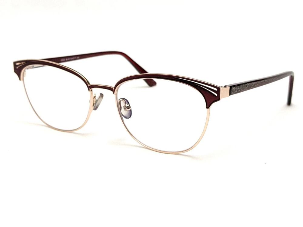 KAY UNGER K220 BUR BURGUNDY RED GOLD CAT EYE EYEGLASSES 54-17-145 RX